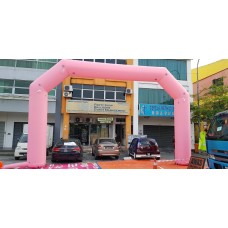 Rental 30ft Pink color Semi Hexagon Inflatable Arch Malaysia